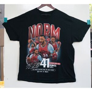 LA Clippers Norman Powell 2024-25 Moments Playoffs Black SGA T-Shirt Men Size XL